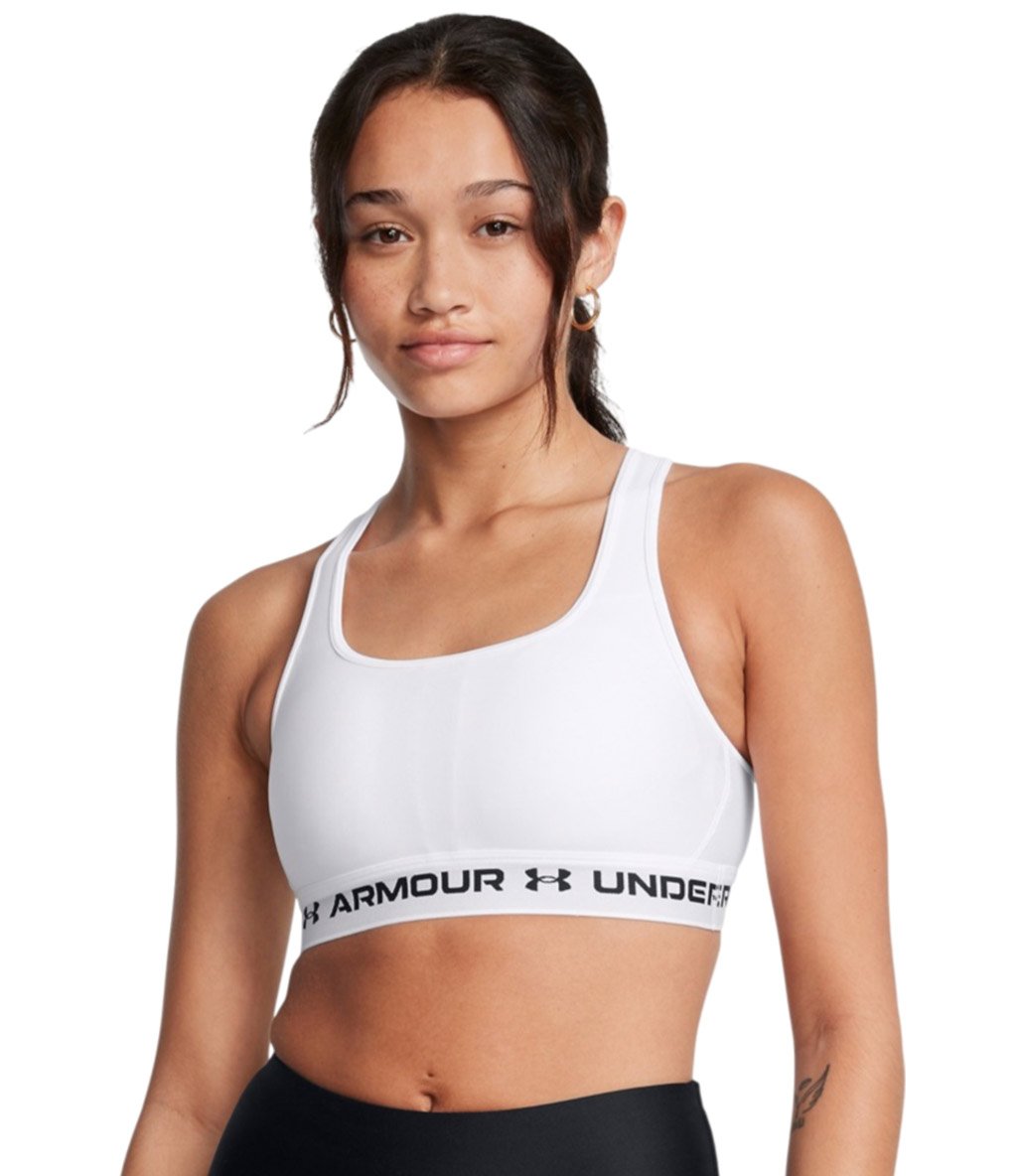 Under Armour Mid Çapraz Sırtlı Sporcu Sütyeni Beyaz