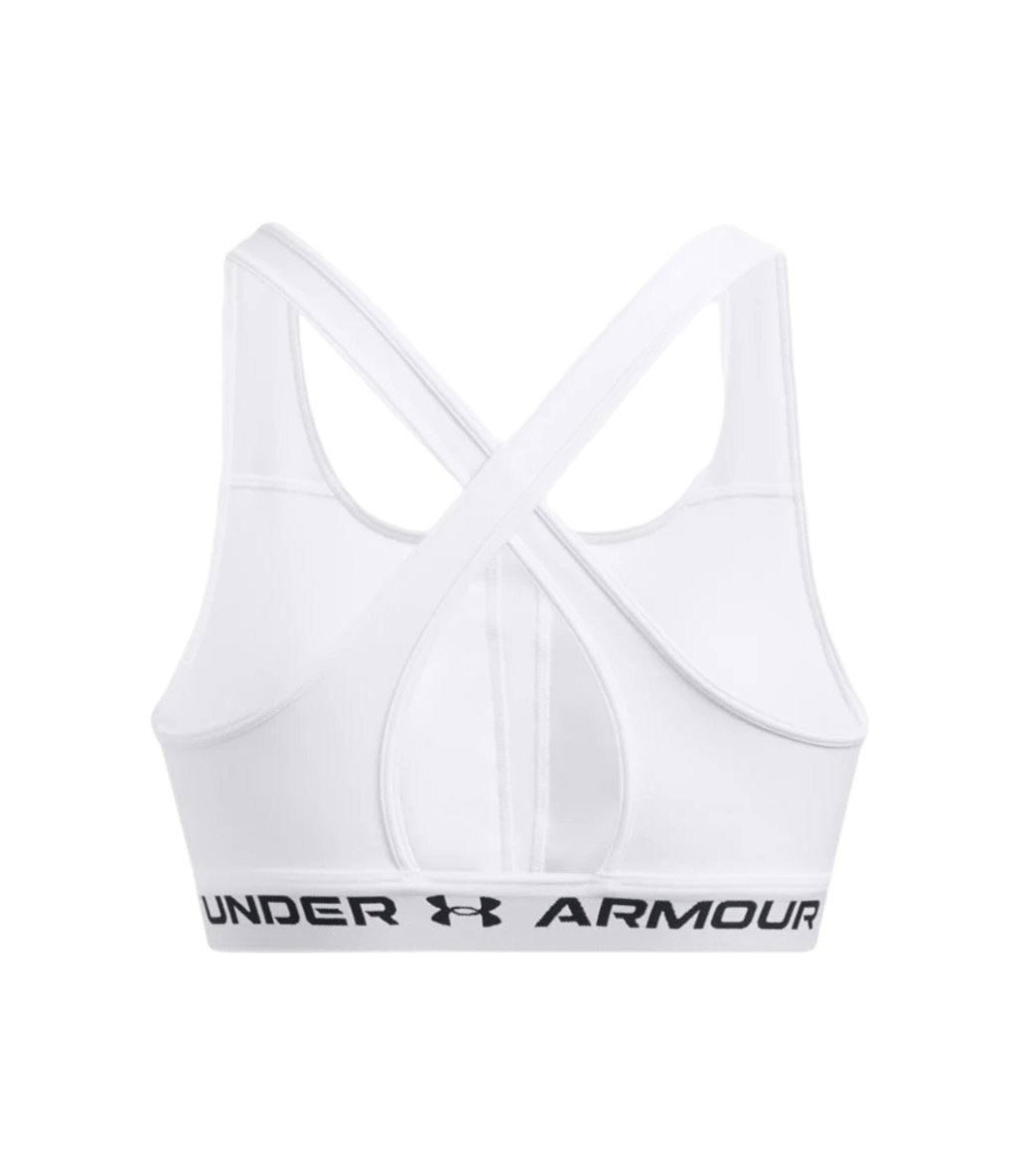 Under Armour Mid Çapraz Sırtlı Sporcu Sütyeni Beyaz