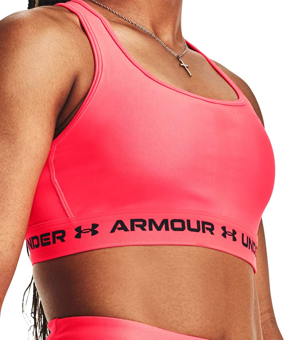 Under Armour Mid Çapraz Sırtlı Sporcu Sütyeni Pembe