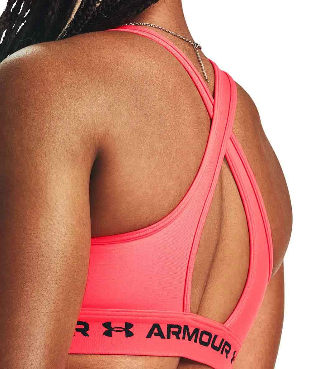 Under Armour Mid Çapraz Sırtlı Sporcu Sütyeni Pembe