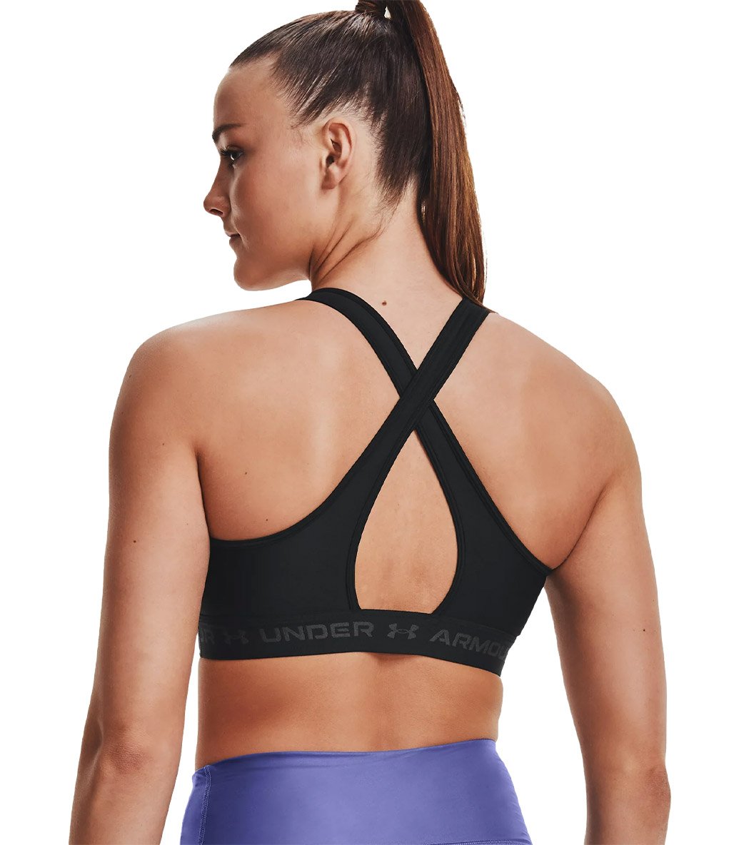 Under Armour Mid Çapraz Sırtlı Sporcu Sütyeni Siyah