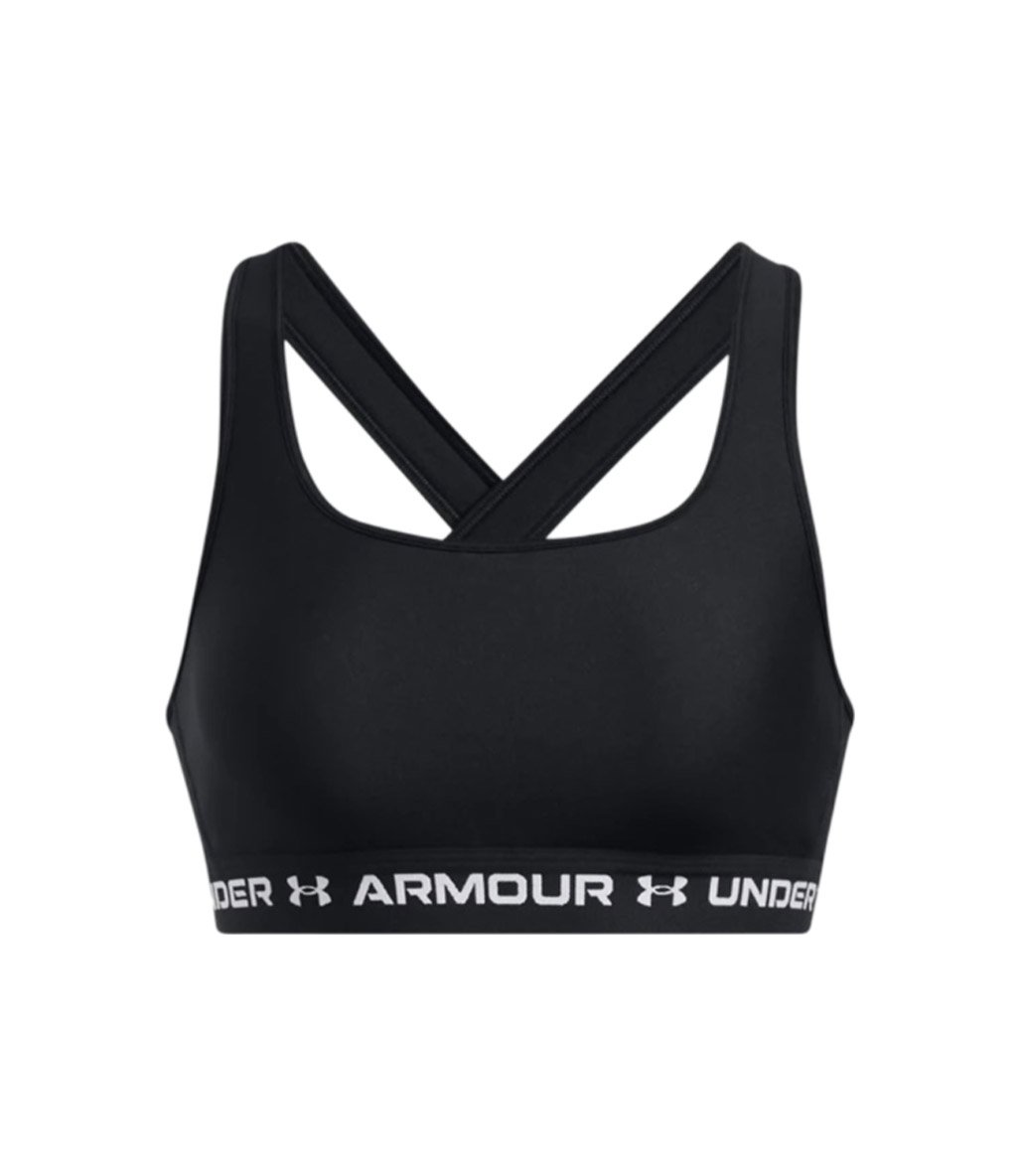 Under Armour Mid Çapraz Sırtlı Sporcu Sütyeni Siyah Beyaz