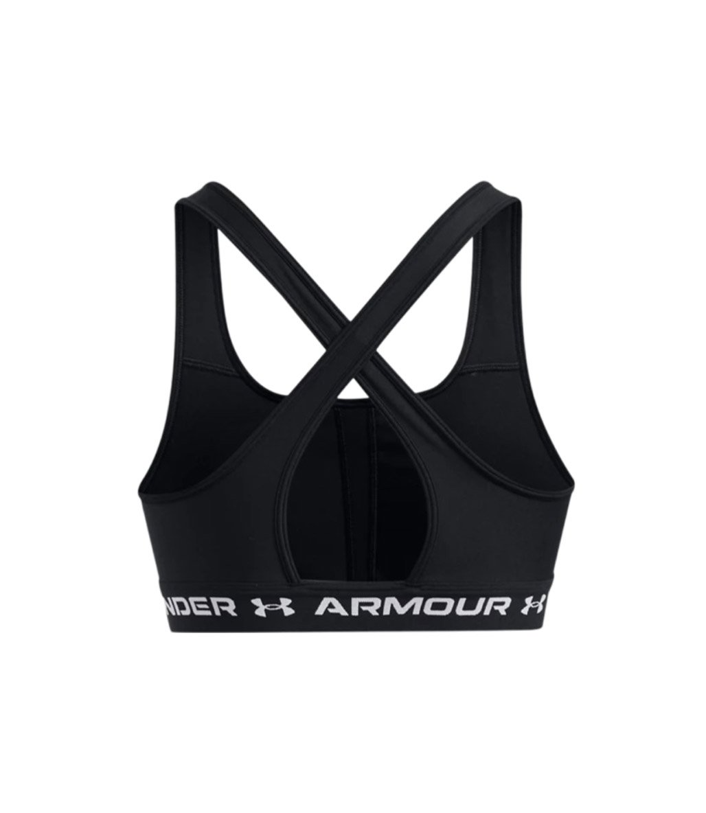 Under Armour Mid Çapraz Sırtlı Sporcu Sütyeni Siyah Beyaz