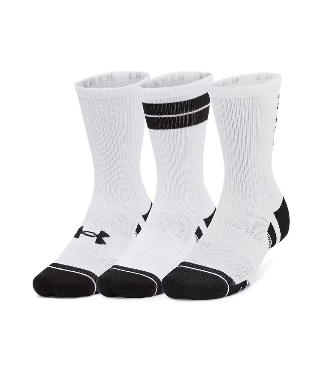 Under Armour Perf Tech Nov 3'Lü Paket Crew Çorap Beyaz Siyah