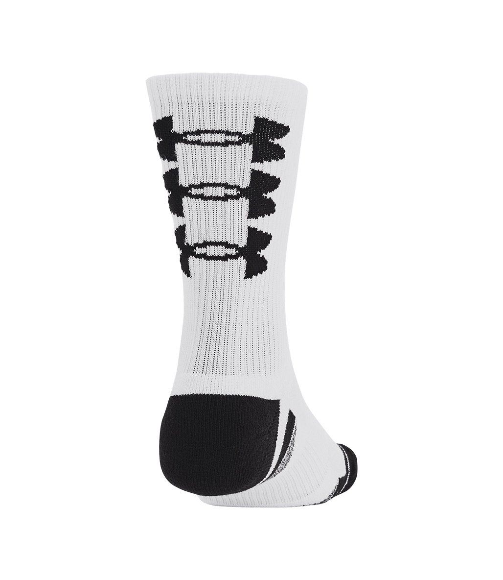 Under Armour Perf Tech Nov 3'Lü Paket Crew Çorap Beyaz Siyah