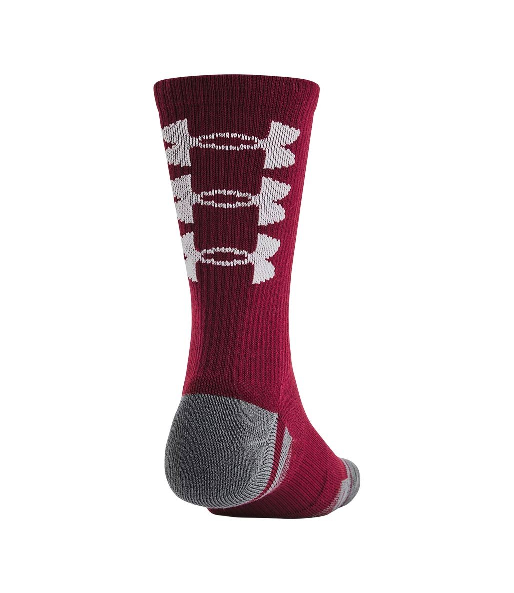 Under Armour Perf Tech Nov 3'Lü Paket Crew Çorap Bordo Gri