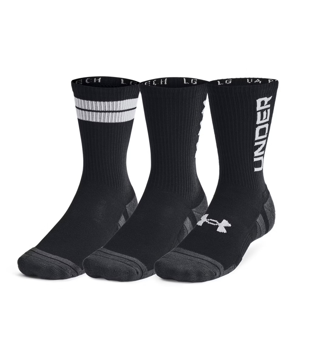 Under Armour Perf Tech Nov 3'Lü Paket Crew Çorap Siyah Beyaz