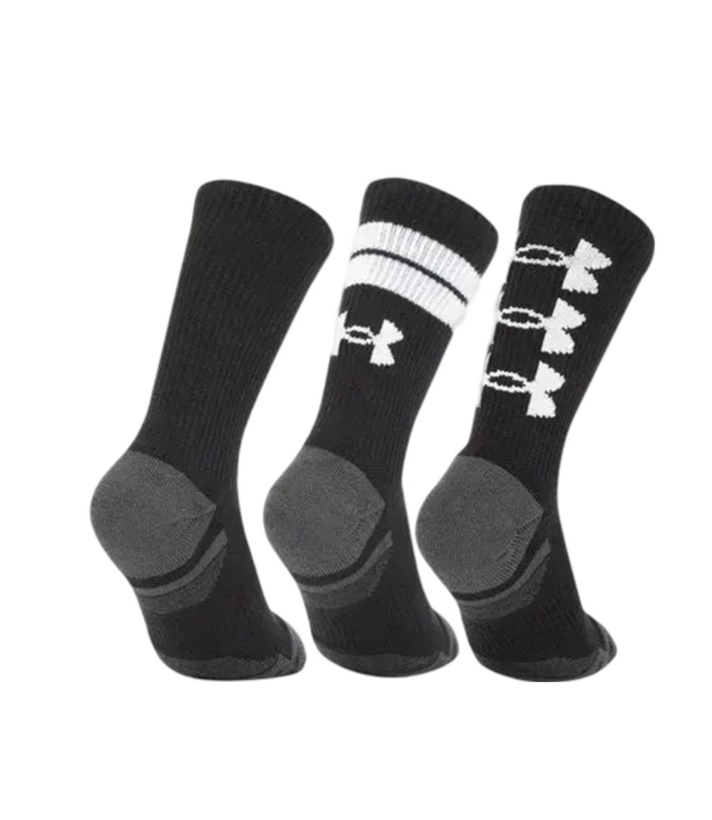 Under Armour Perf Tech Nov 3'Lü Paket Crew Çorap Siyah Beyaz