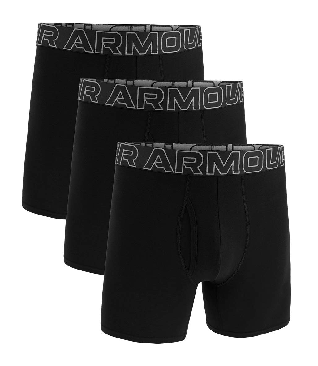 Under Armour Performance Cotton 6" Boxerjock 3'lü Paket Siyah