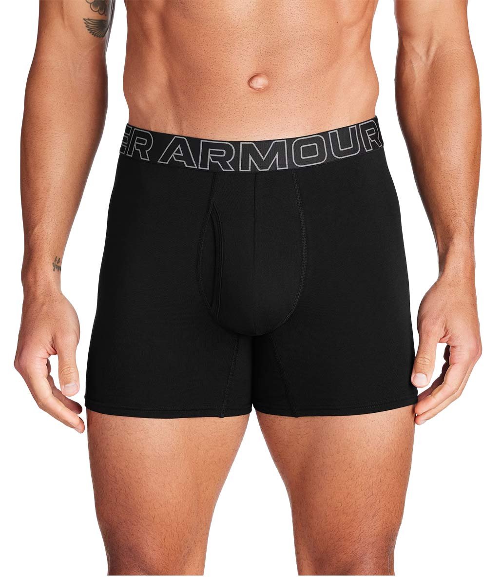 Under Armour Performance Cotton 6" Boxerjock 3'lü Paket Siyah
