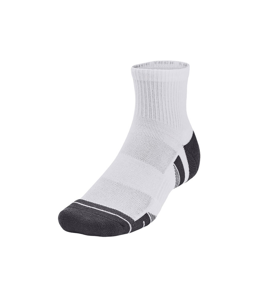 Under Armour Performance Tech 3'lü Paket Quarter Çorap Beyaz Gri