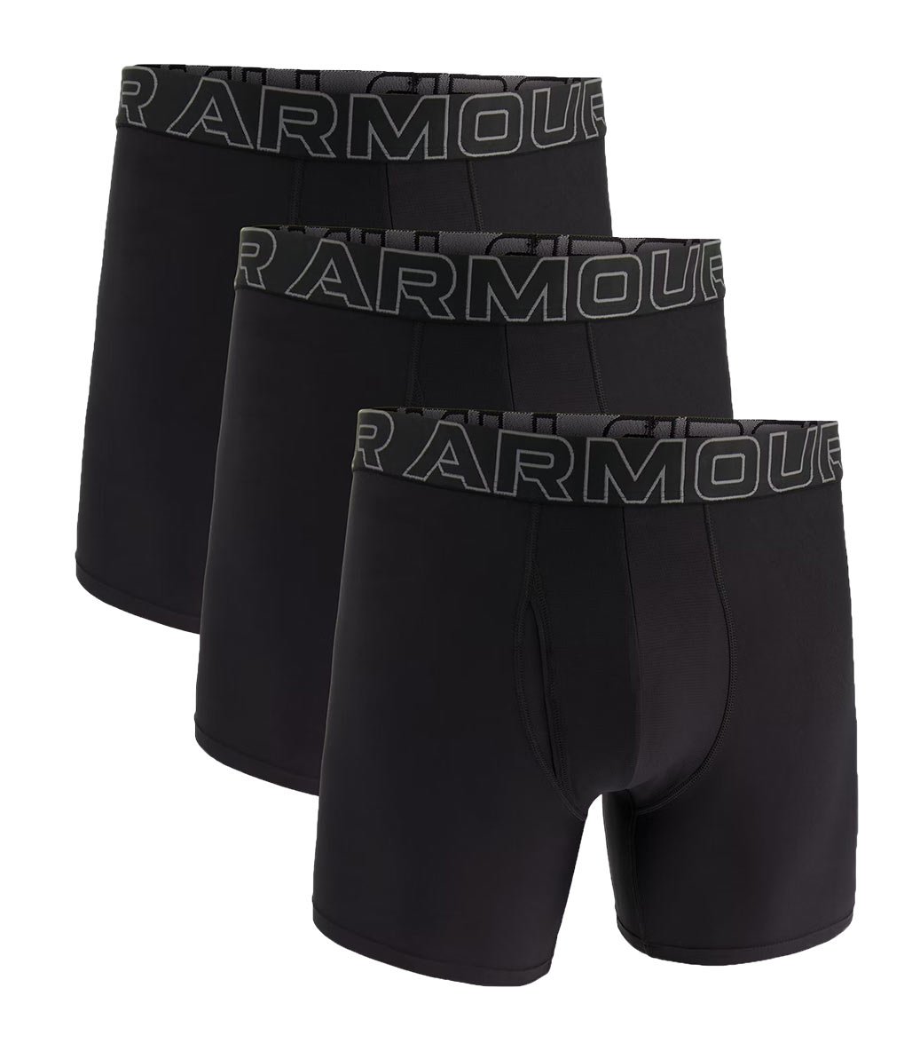 Under Armour Performance Tech 6" Boxerjock 3'lü Paket Siyah