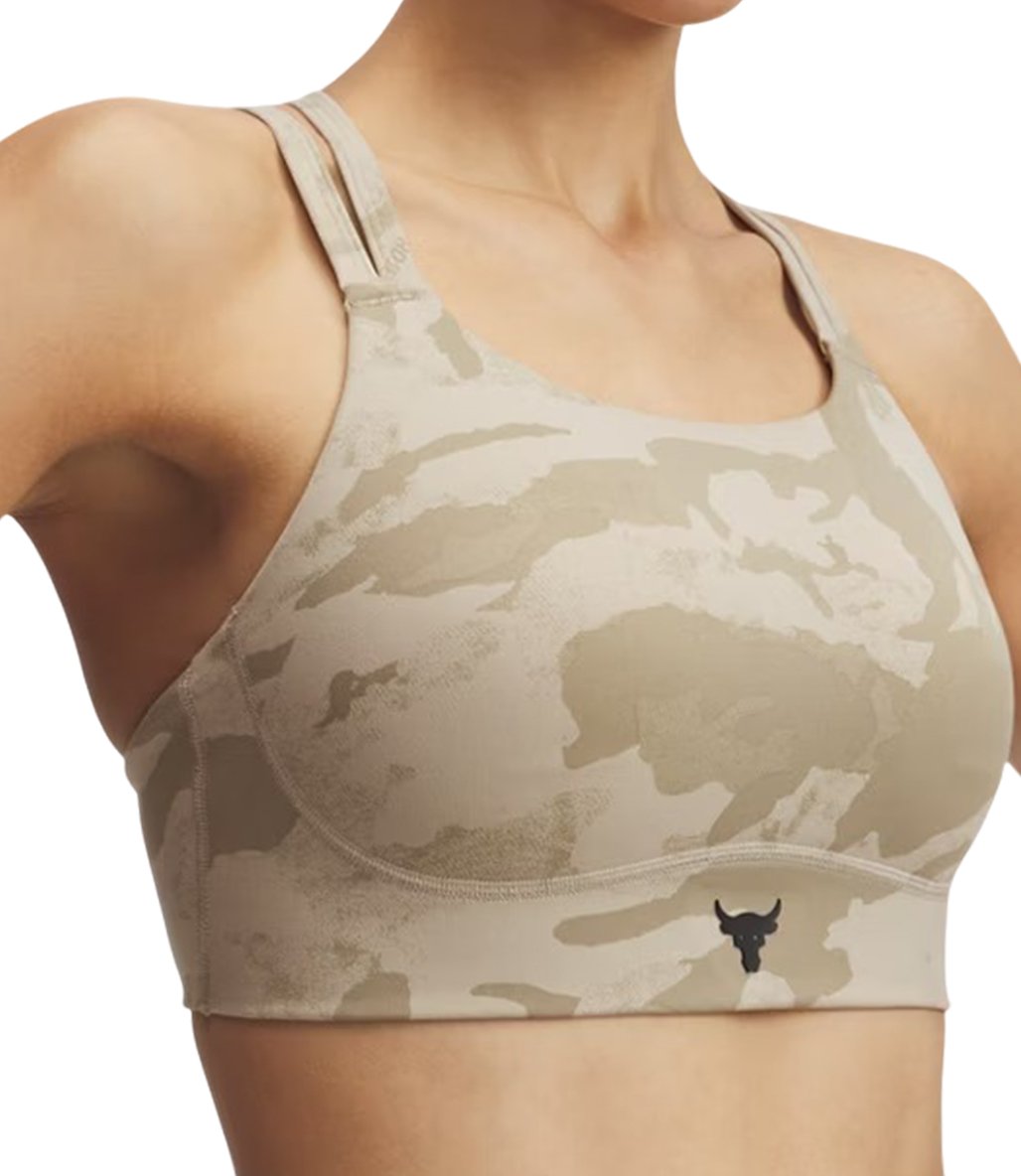 Under Armour Project Rock Bralette Sporcu Sütyeni Haki Kamuflaj