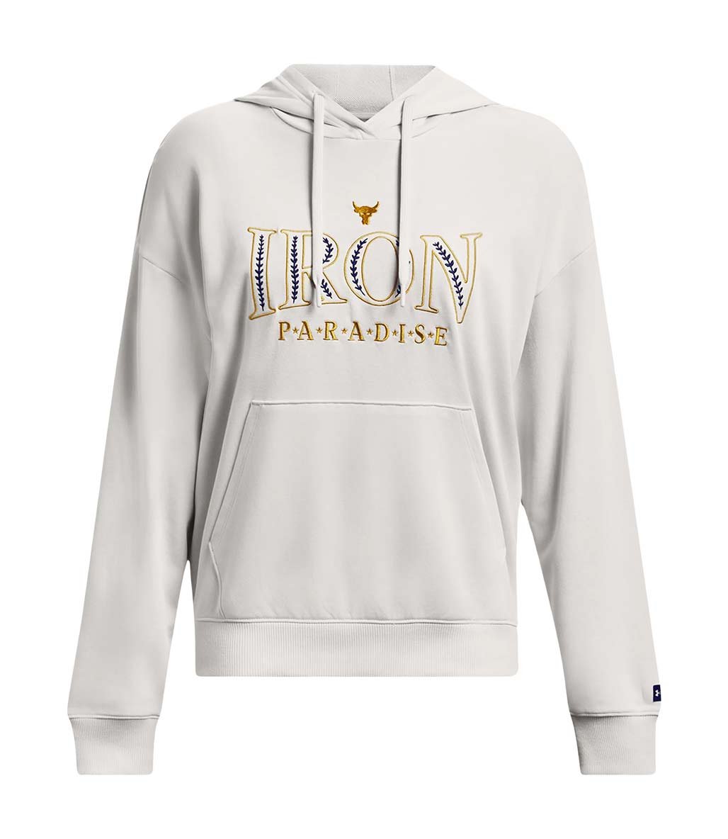 Under Armour Project Rock Everyday Terry Kadın Kapüşonlu Sweatshirt Bej