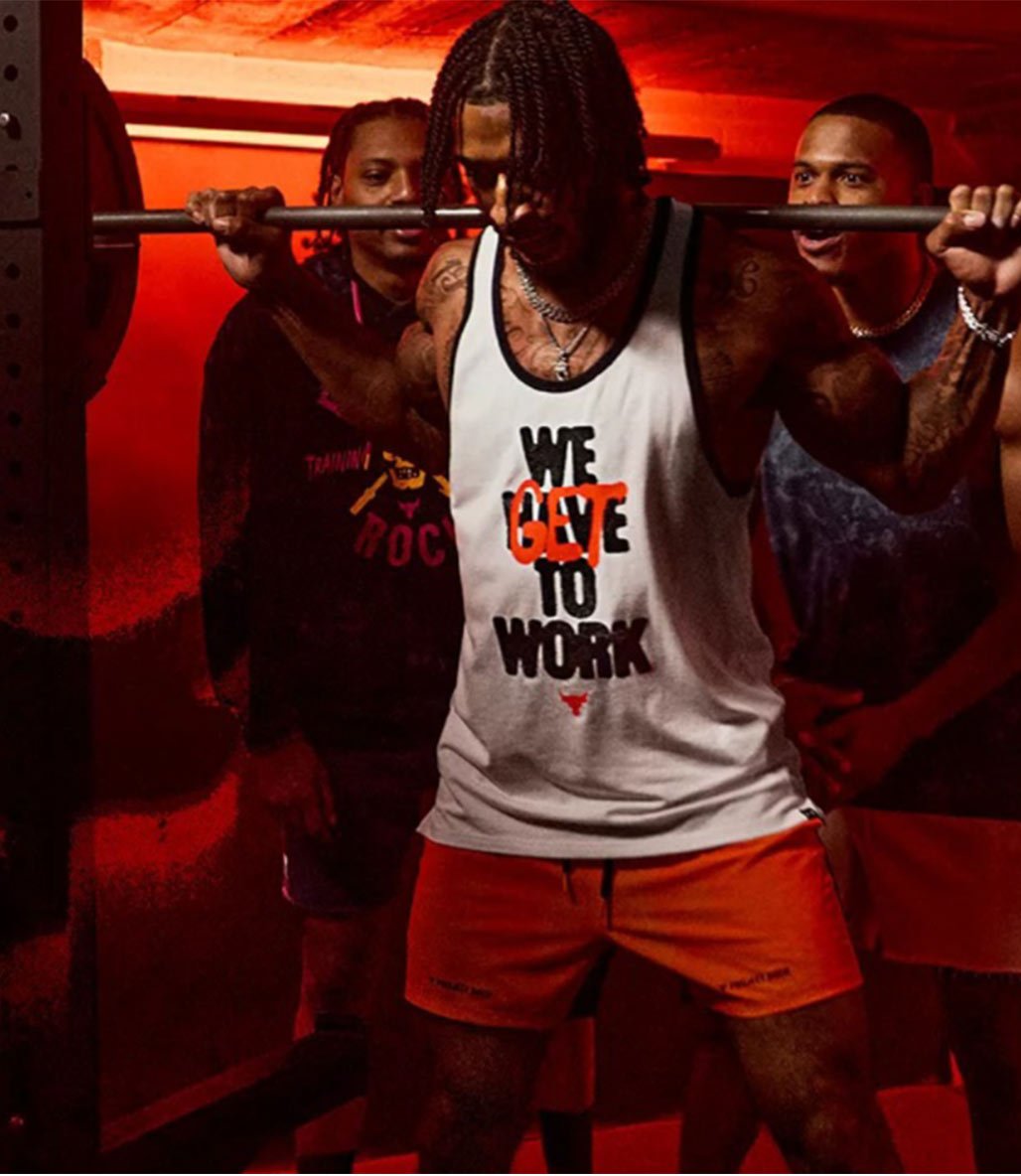 Under Armour Project Rock Get To Work Tank Atlet Beyaz Siyah