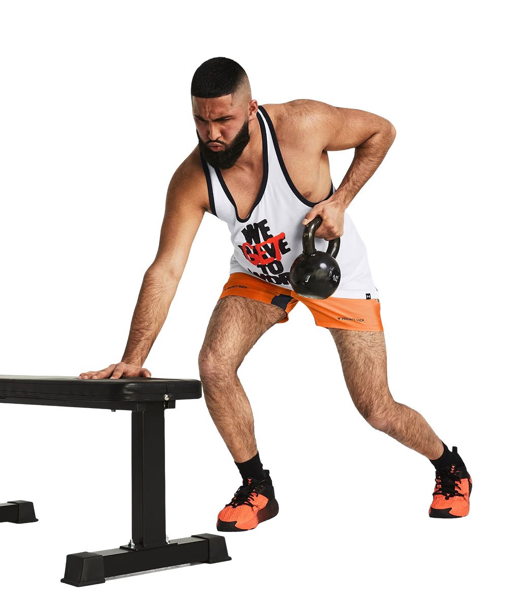 Under Armour Project Rock Get To Work Tank Atlet Beyaz Siyah