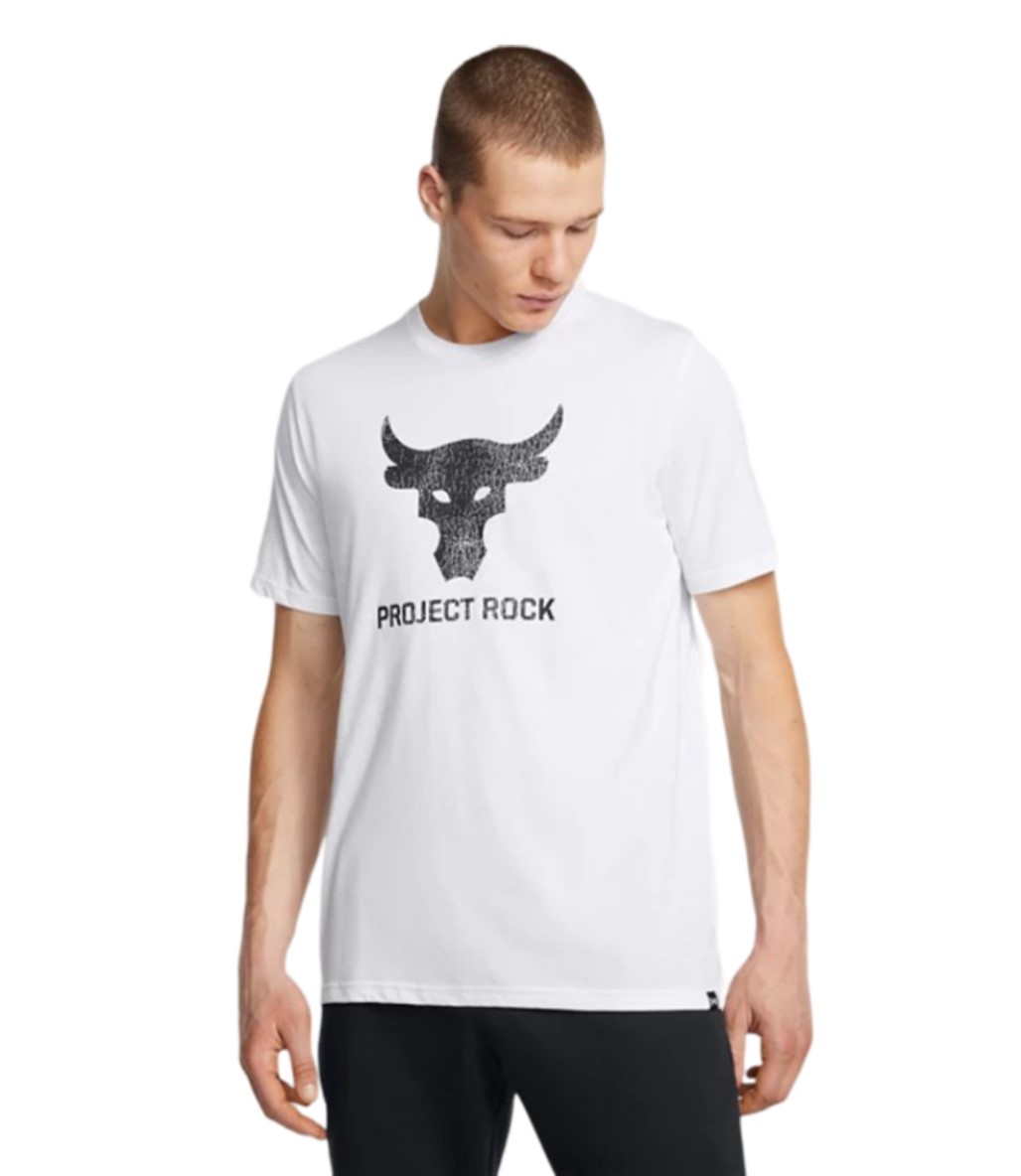 Under Armour Project Rock Payoff Graphic Kısa Kollu T-Shirt Beyaz Siyah