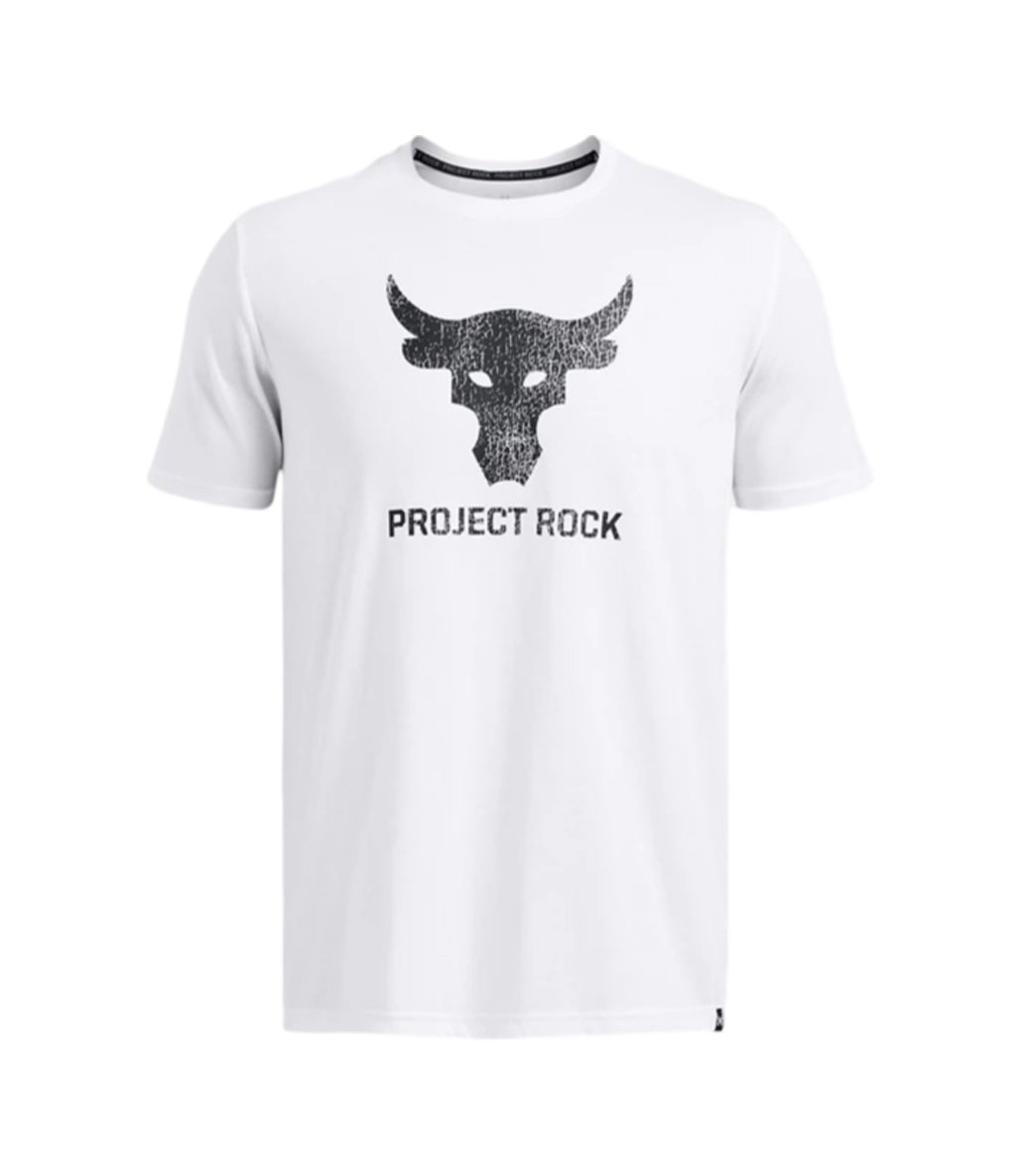 Under Armour Project Rock Payoff Graphic Kısa Kollu T-Shirt Beyaz Siyah