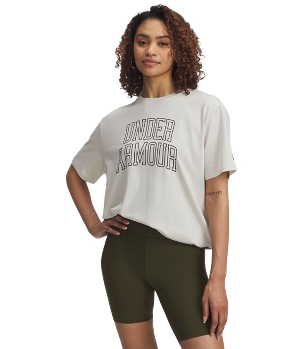 Under Armour Rival Campus Oversize Kadın T-Shirt Beyaz