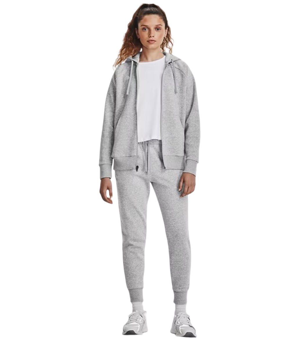 Under Armour Rival Fleece Kapüşonlu Fermuarlı Kadın Sweatshirt Gri