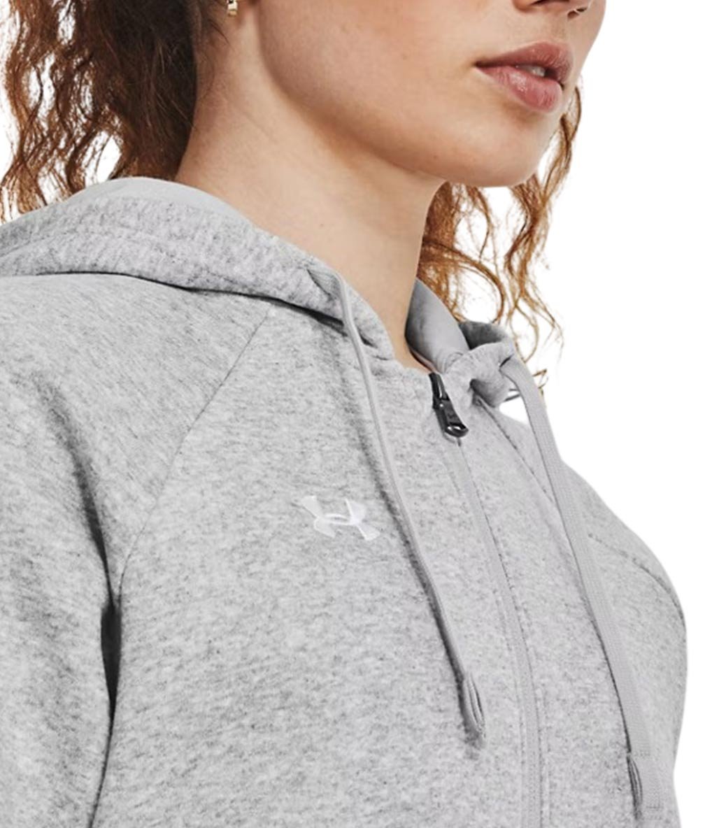 Under Armour Rival Fleece Kapüşonlu Fermuarlı Kadın Sweatshirt Gri