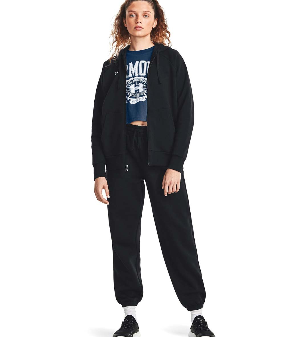 Under Armour Rival Fleece Kapüşonlu Fermuarlı Kadın Sweatshirt Siyah