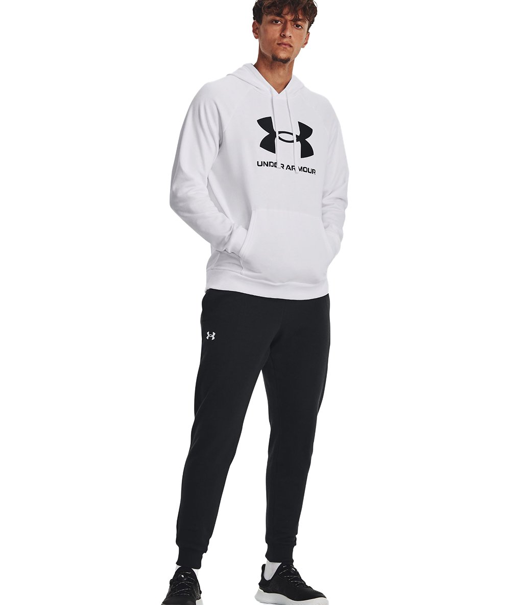 Under Armour Rival Fleece Logo Kapüşonlu Sweatshirt Beyaz