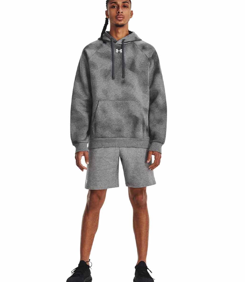 Under Armour Rival Fleece Printed Kapüşonlu Sweatshirt Gri