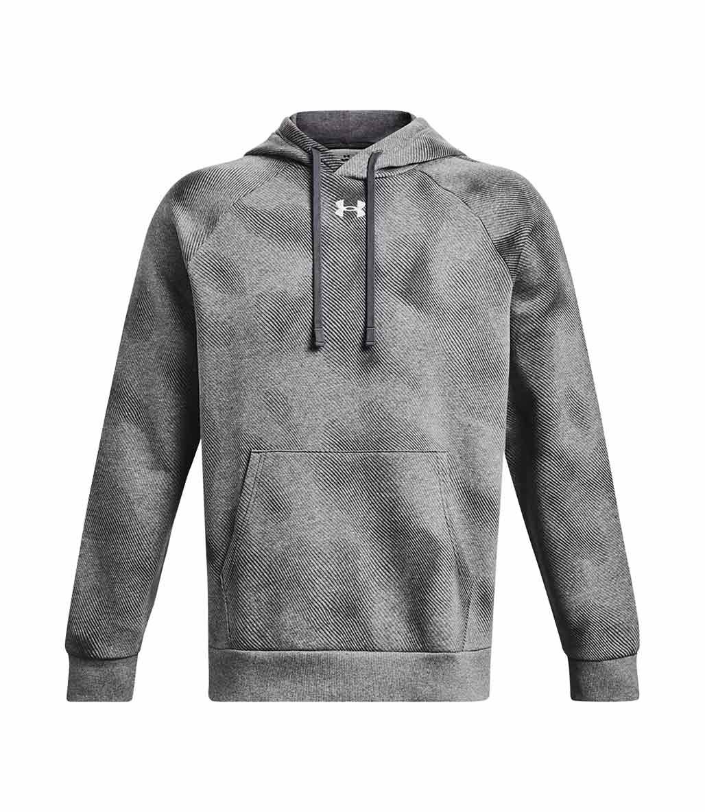 Under Armour Rival Fleece Printed Kapüşonlu Sweatshirt Gri