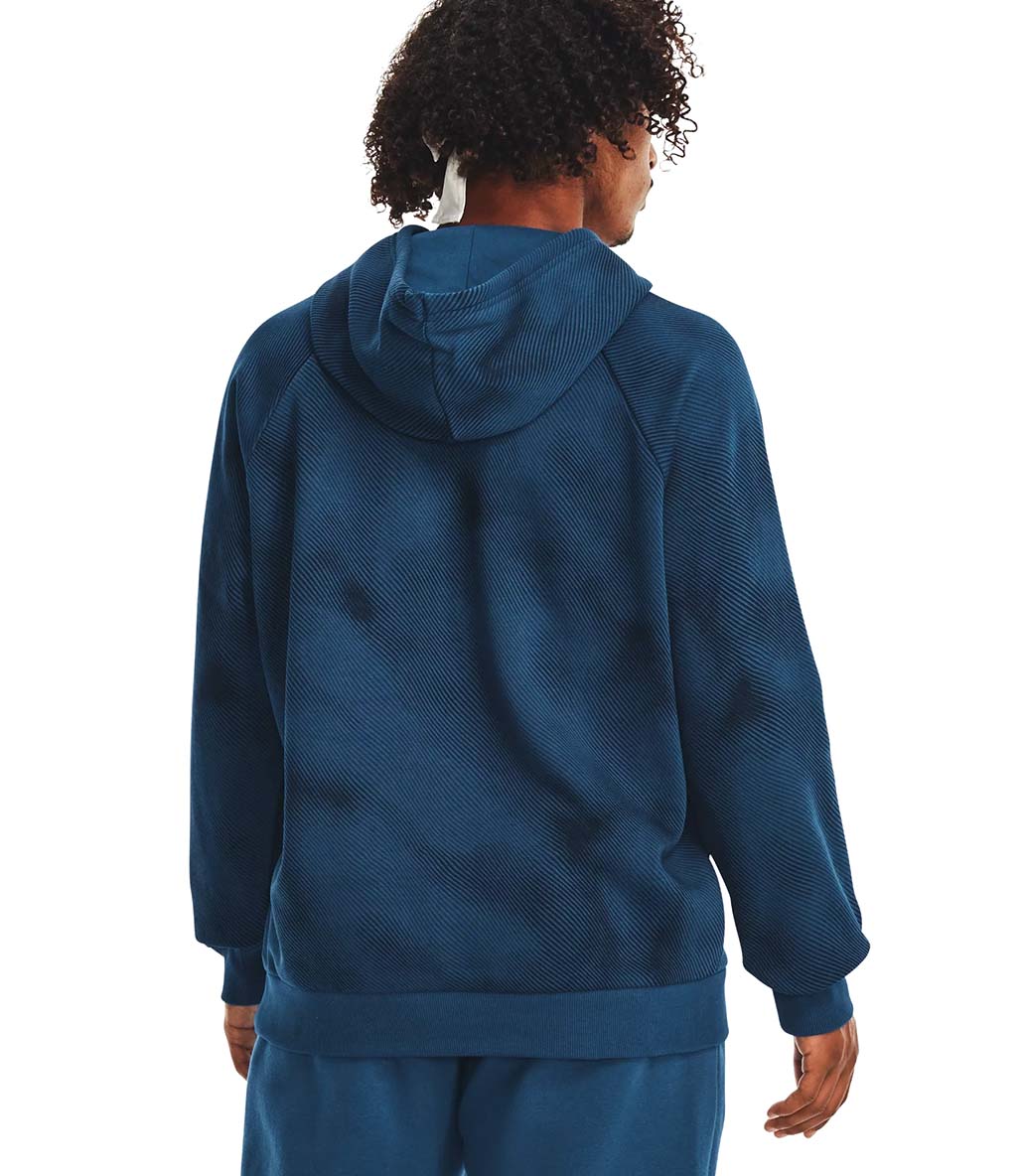 Under Armour Rival Fleece Printed Kapüşonlu Sweatshirt Mavi