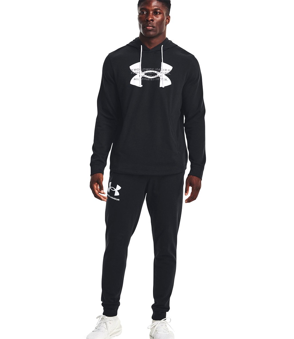 Under Armour Rival Terry Logo Hoodie Kapüşonlu Sweatshirt Siyah