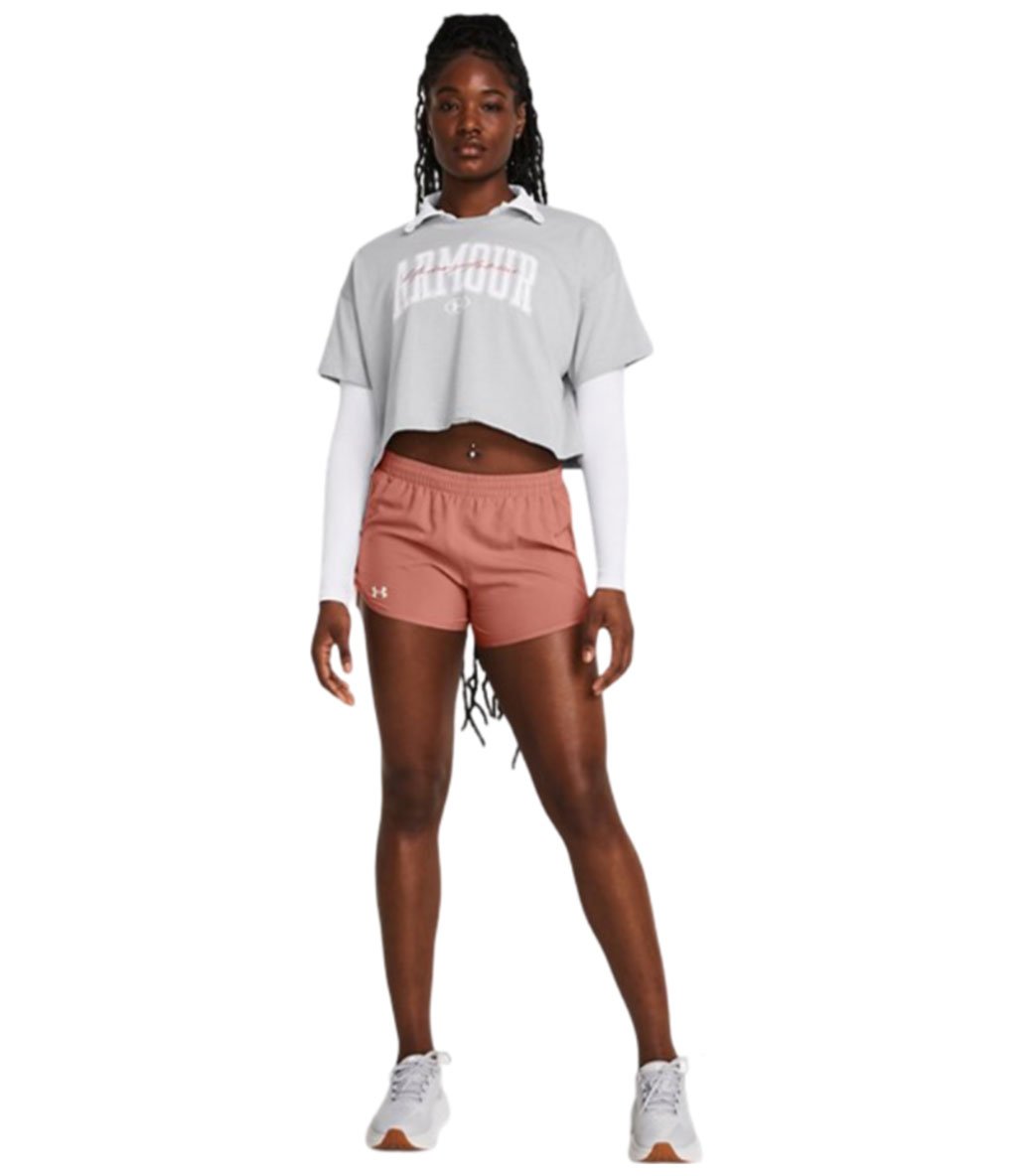 Under Armour Scripted Kadın Kısa Kollu Crop T-Shirt Gri