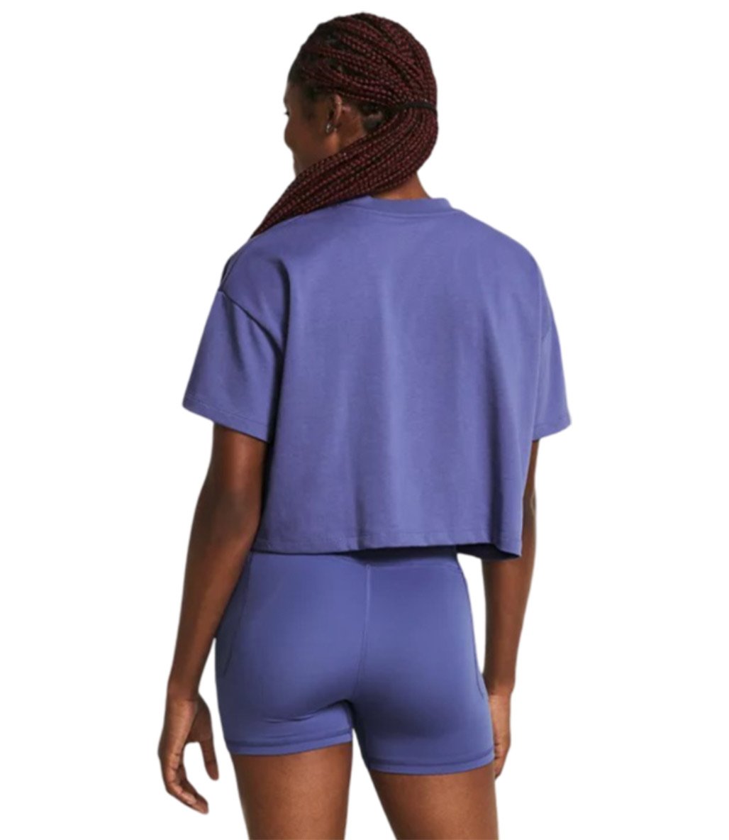 Under Armour Scripted Kadın Kısa Kollu Crop T-Shirt Mor
