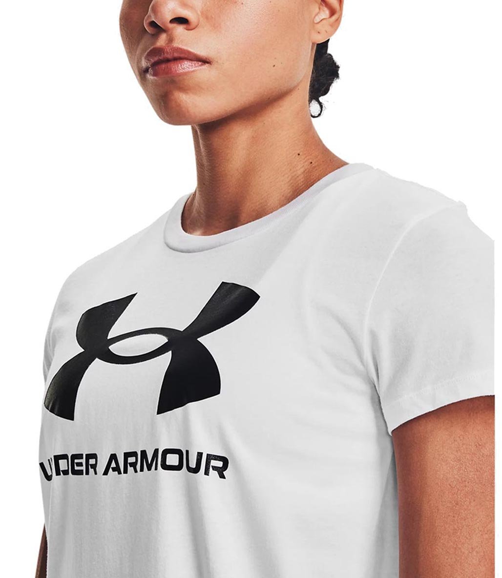 Under Armour Sportstyle Graphic Kadın Kısa Kollu T-Shirt Beyaz Siyah