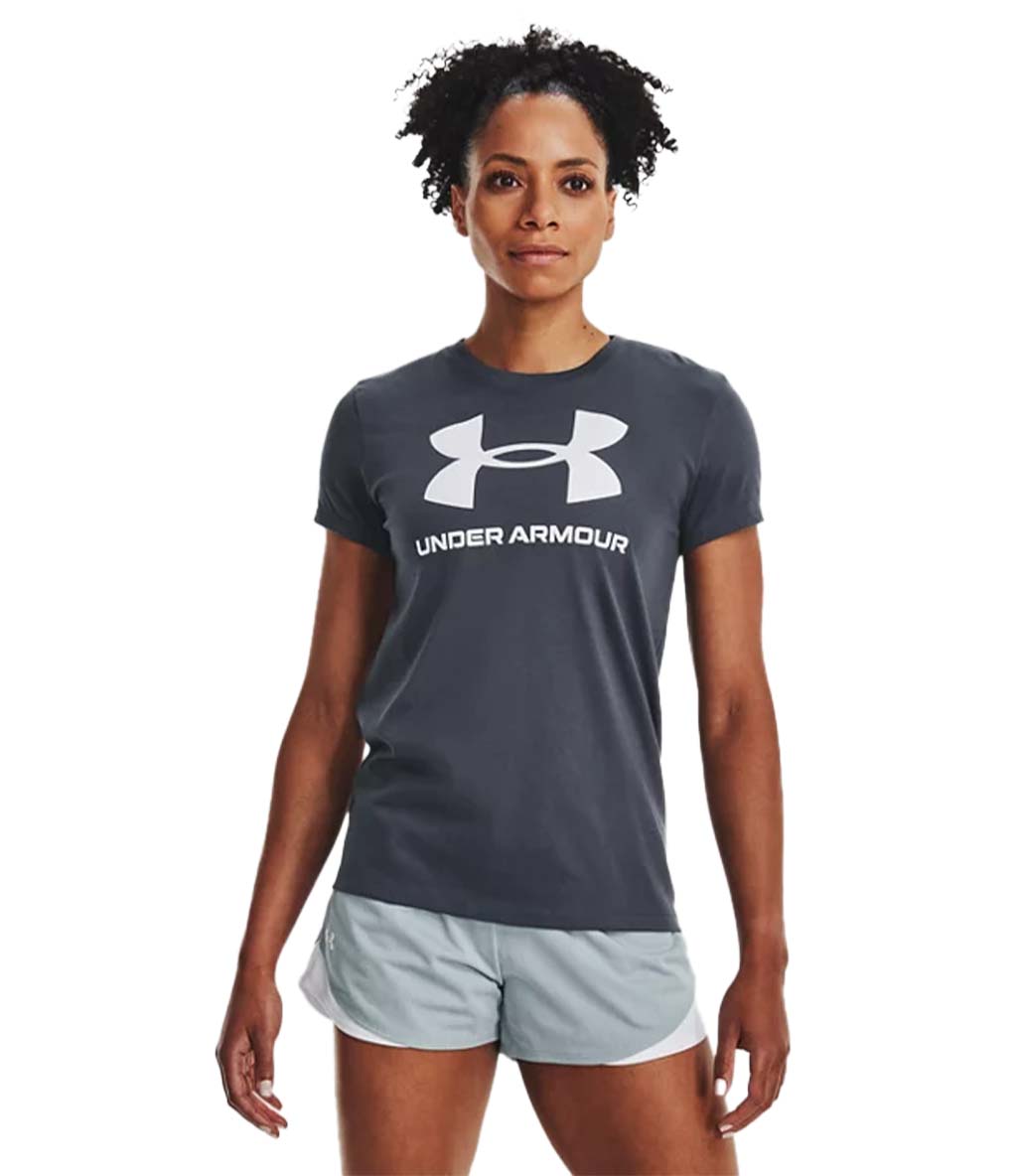 Under Armour Sportstyle Graphic Kadın Kısa Kollu T-Shirt Koyu Gri