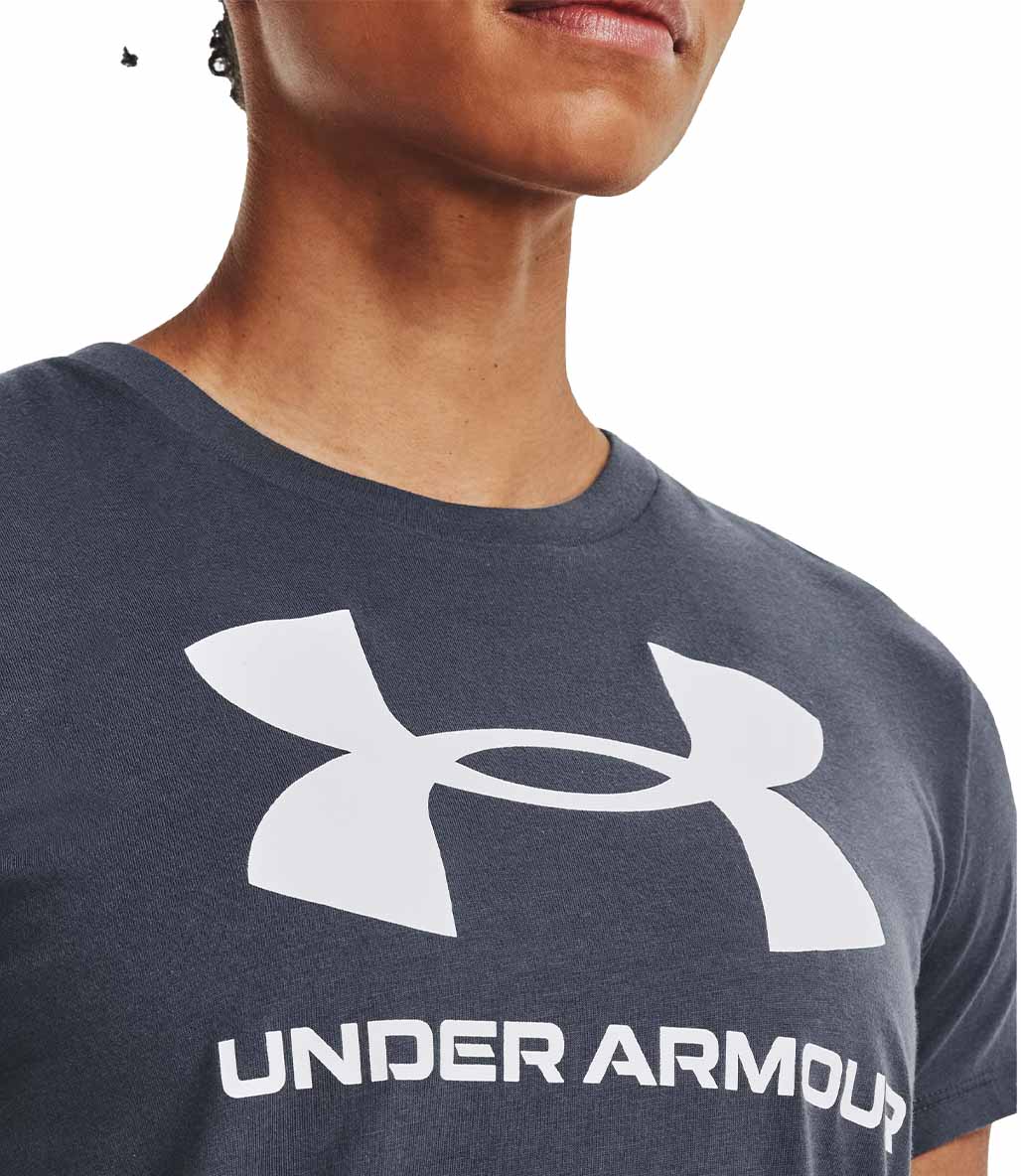 Under Armour Sportstyle Graphic Kadın Kısa Kollu T-Shirt Koyu Gri
