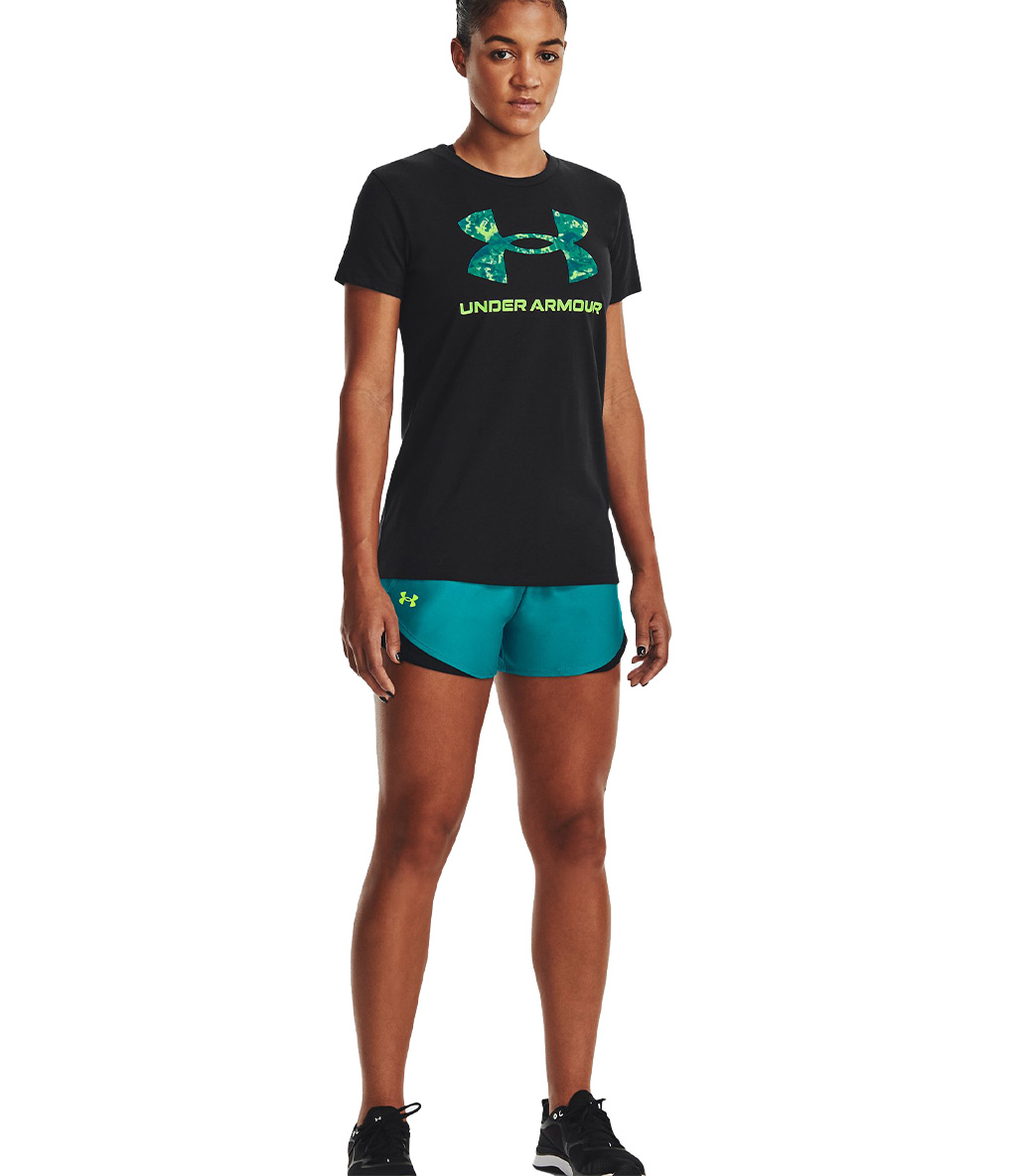 Under Armour Sportstyle Graphic Kadın Kısa Kollu T-Shirt Siyah Yeşil
