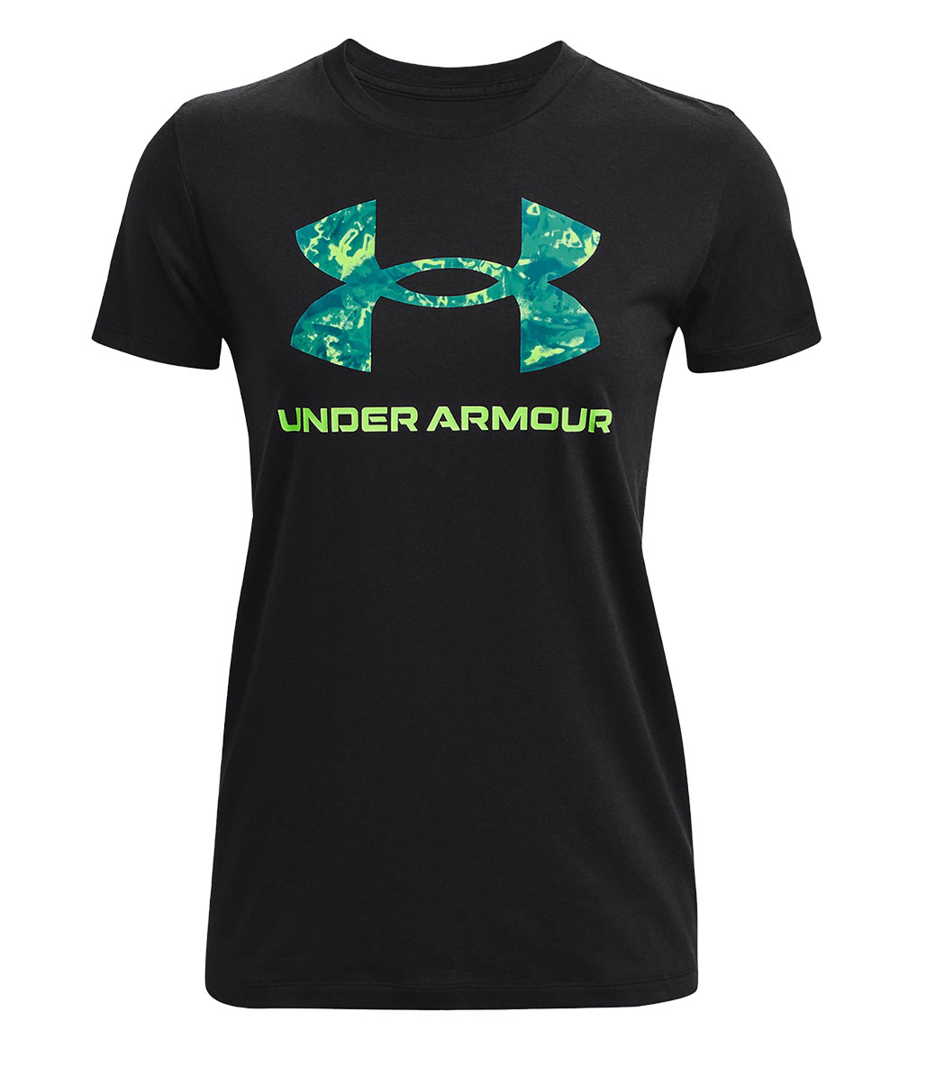 Under Armour Sportstyle Graphic Kadın Kısa Kollu T-Shirt Siyah Yeşil
