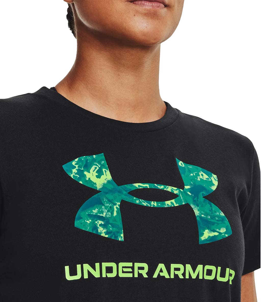Under Armour Sportstyle Graphic Kadın Kısa Kollu T-Shirt Siyah Yeşil