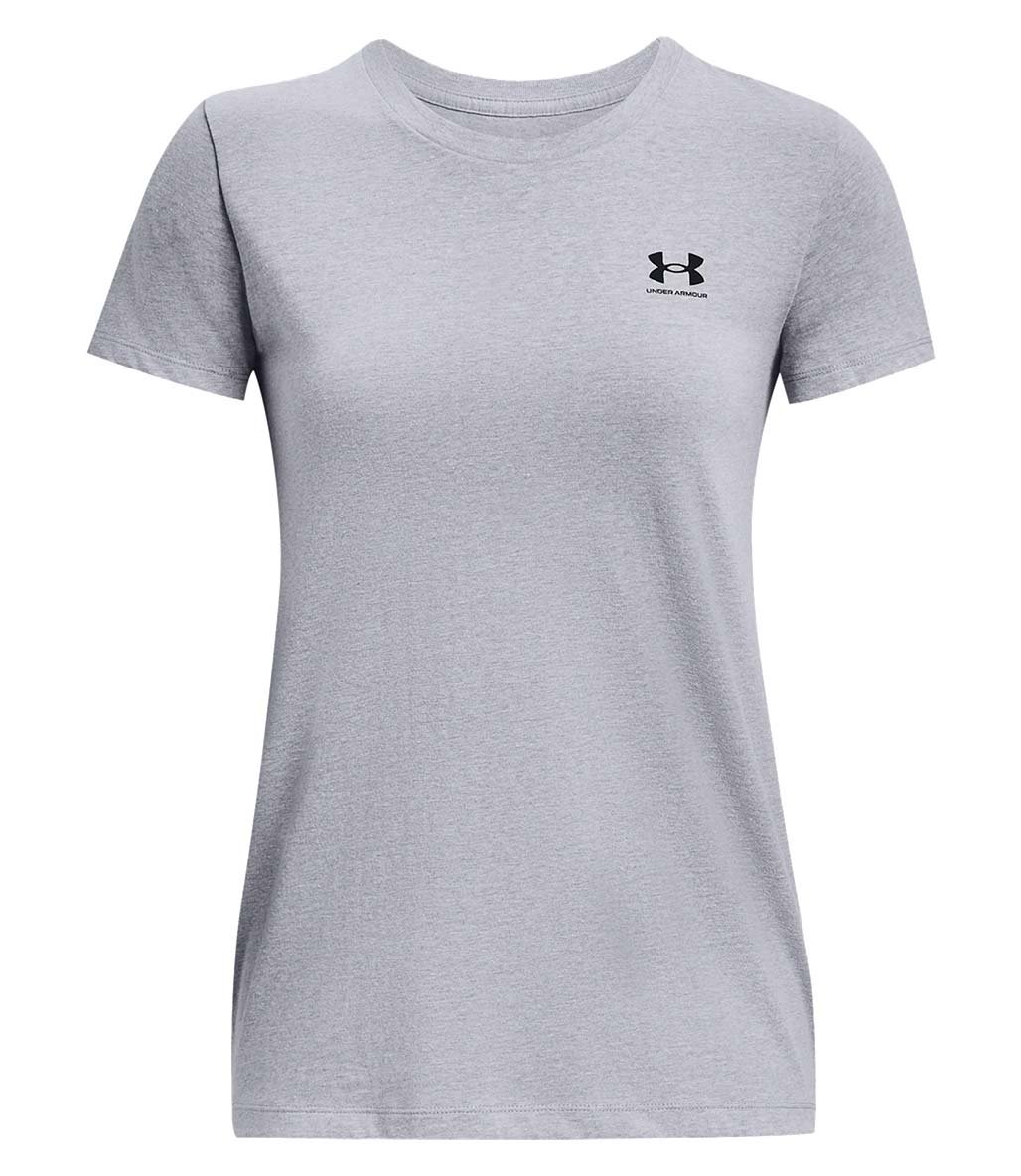 Under Armour Sportstyle Left Chest Kadın Kısa Kollu T-Shirt Gri