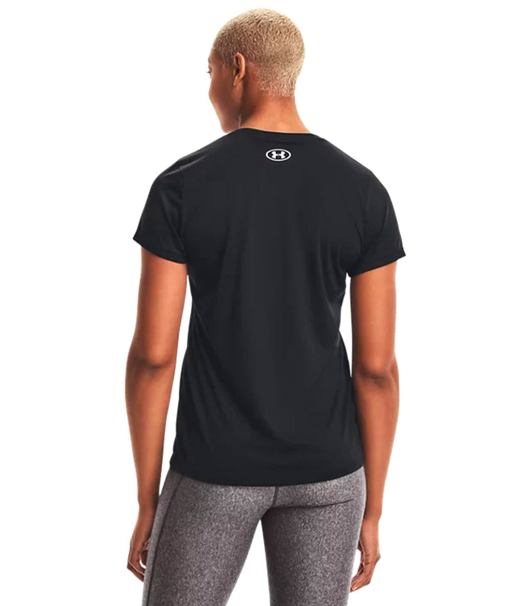 Under Armour Tech V Neck Kadın Kısa Kollu T-Shirt Siyah