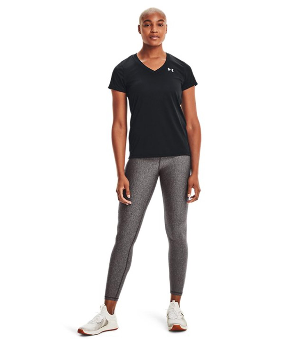 Under Armour Tech V Neck Kadın Kısa Kollu T-Shirt Siyah