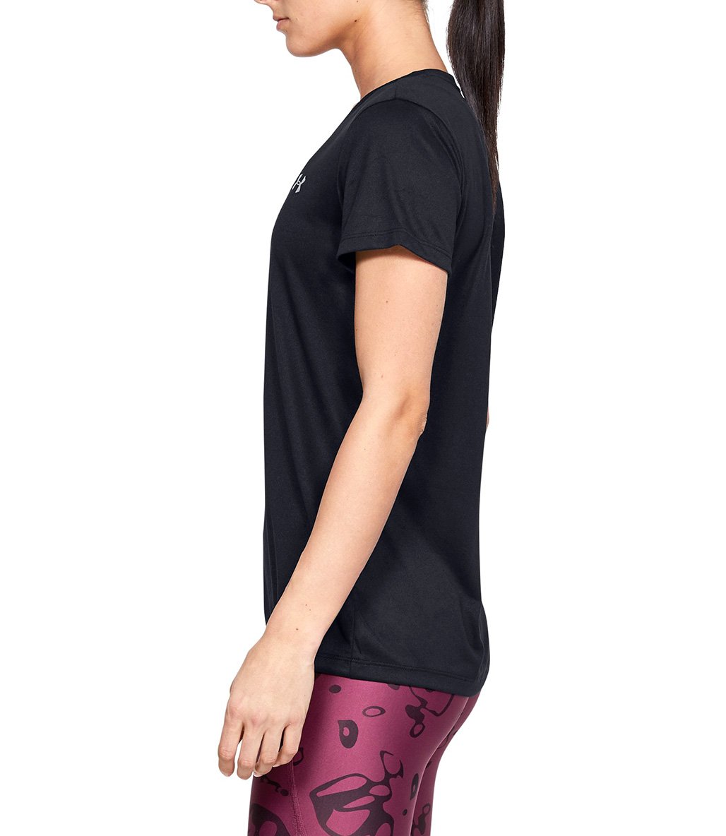 Under Armour Tech V Neck Kadın Kısa Kollu T-Shirt Siyah