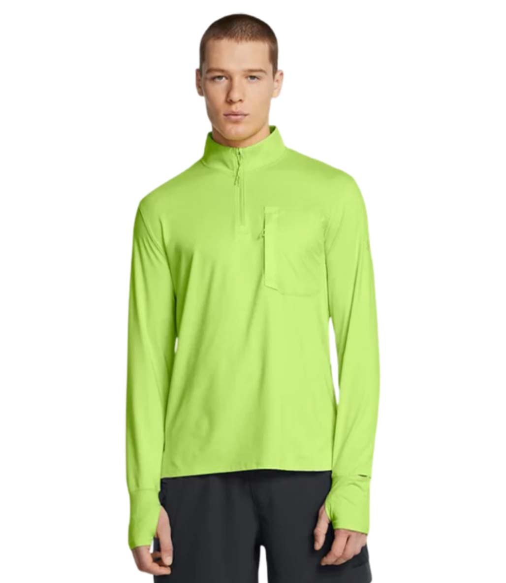 Under Armour Trail Run Çeyrek Fermuarlı Uzun Kollu T-Shirt Yeşil