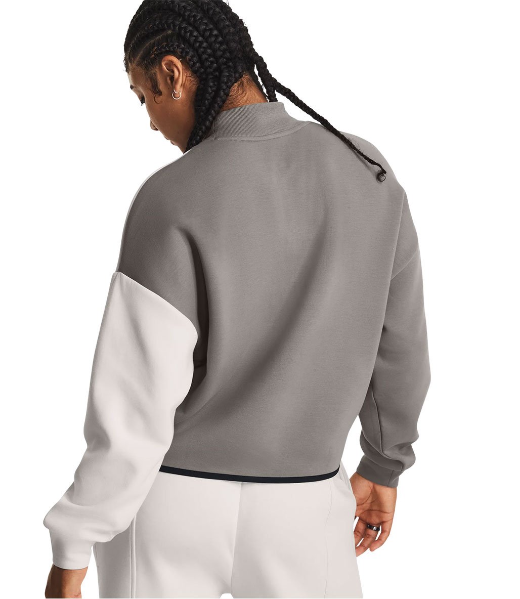 Under Armour Unstoppable Fleece Crop Kadın Sweatshirt Gri Beyaz