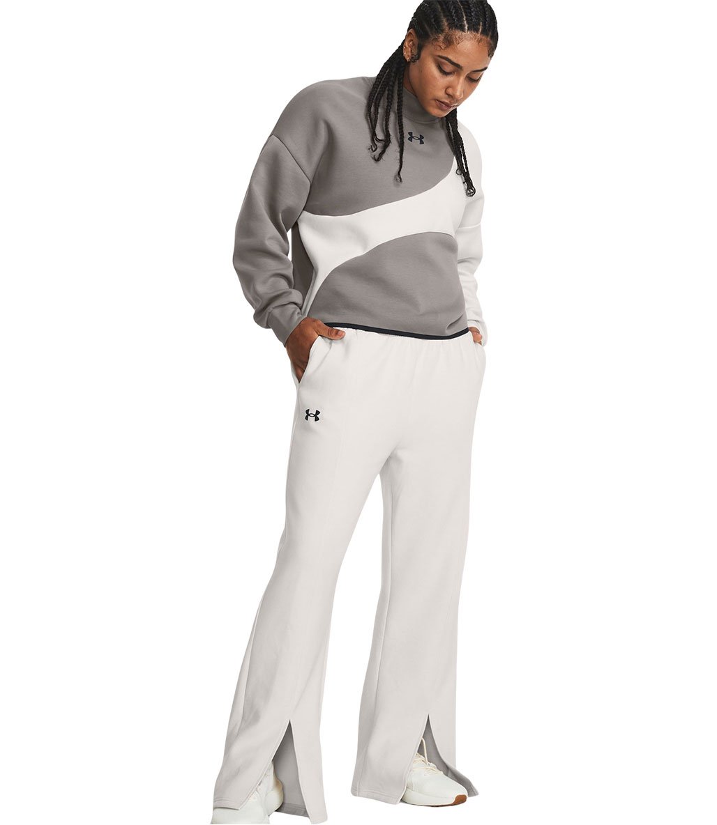 Under Armour Unstoppable Fleece Crop Kadın Sweatshirt Gri Beyaz