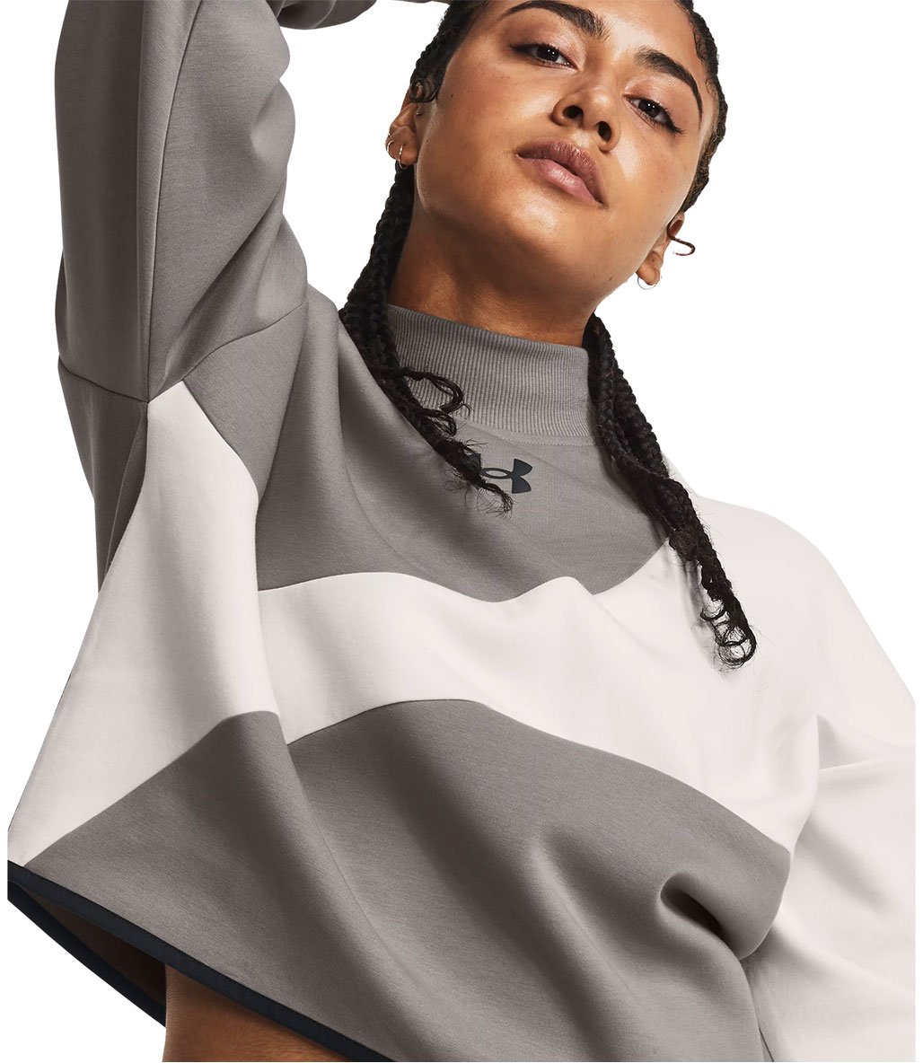 Under Armour Unstoppable Fleece Crop Kadın Sweatshirt Gri Beyaz