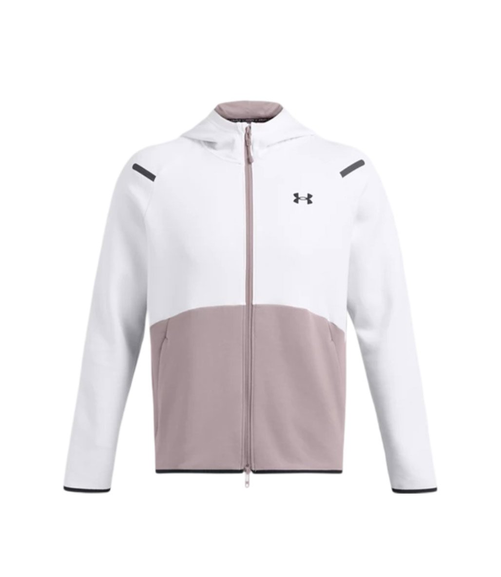 Under Armour Unstoppable Fleece HD EU Tam Fermuarlı Sweatshirt Beyaz Gri