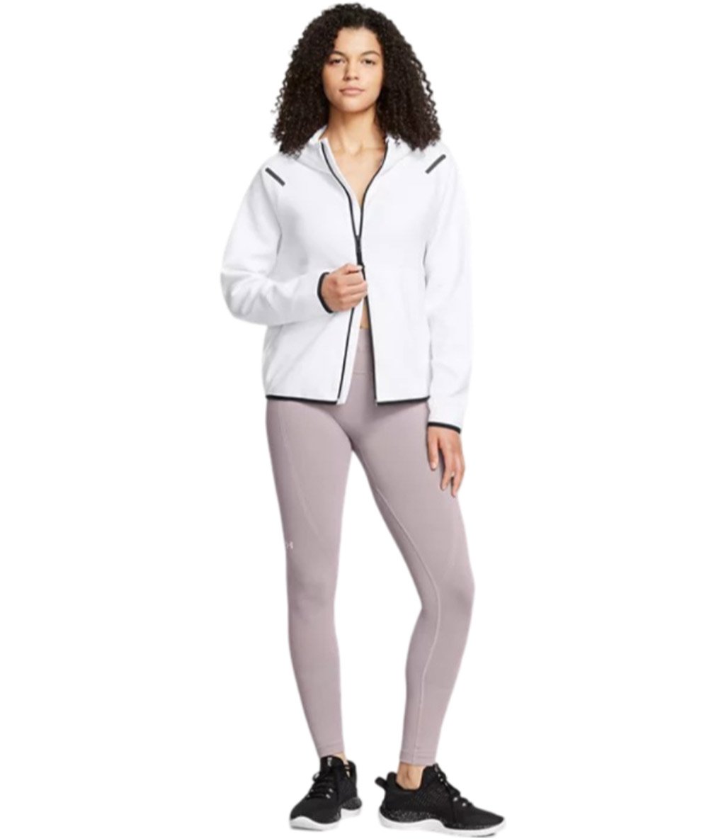 Under Armour Unstoppable Fleece Kadın Fermuarlı Sweatshirt Beyaz
