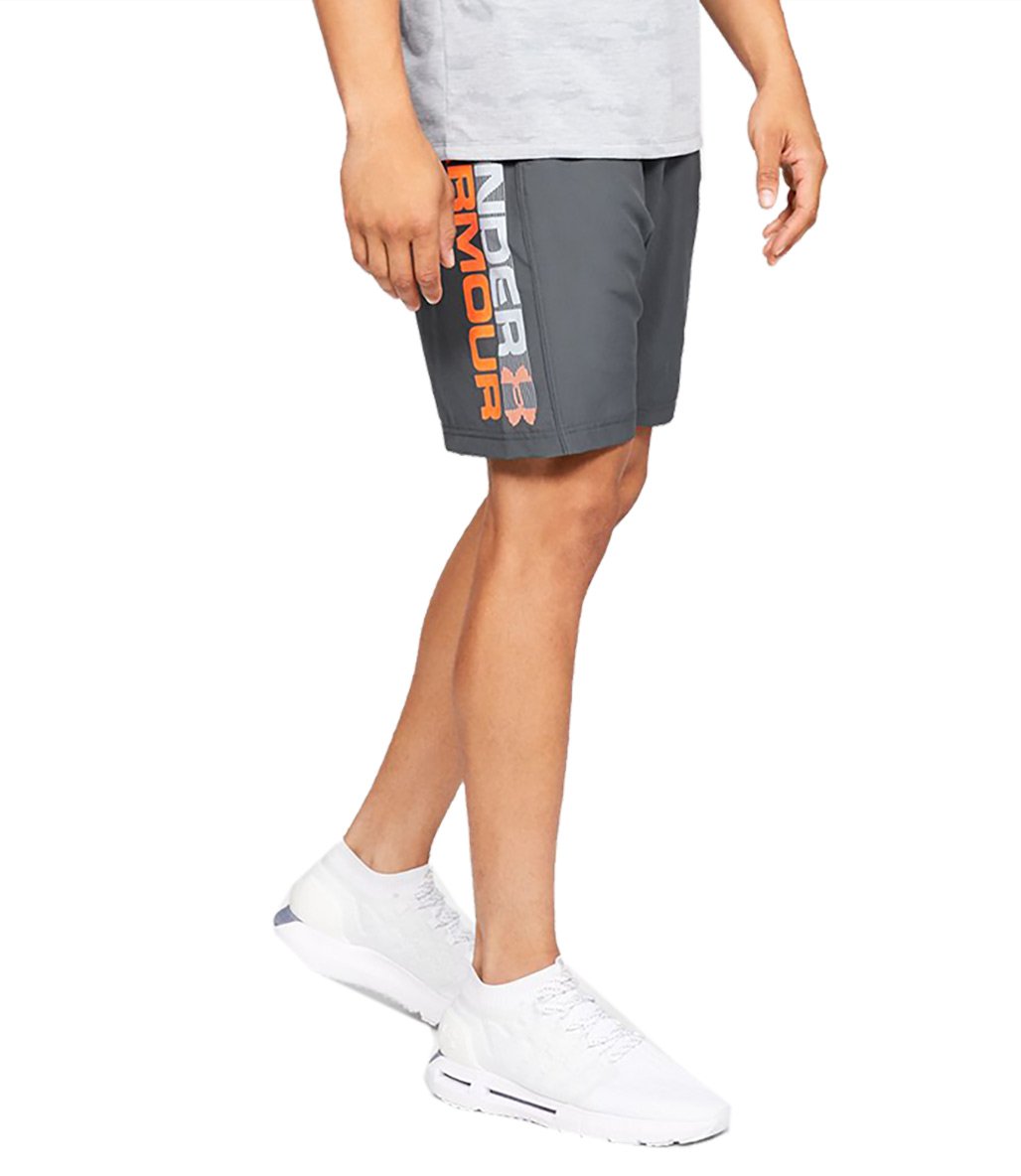 Under Armour Woven Graphic Wordmark Şort Gri Turuncu